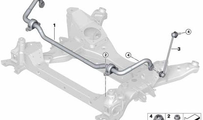 Bieleta estabilizadora delantera derecha OEM 31358096324 para BMW X3 (F97, F97N) y BMW X4 (F98, F98N). Original BMW.