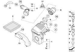 Silenciador de admisión OEM 13717796522 para MINI R50 One D (03/2003 - 07/2006). Original MINI.