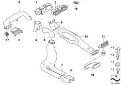 Parrilla de aire fresco izquierda OEM 64227899735 para BMW Serie 6 E63, E64. Original BMW.