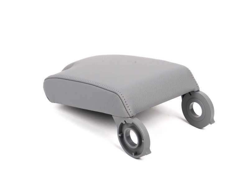 Reposabrazos superior en cuero gris OEM 51168248532 para BMW E46. Recambio original BMW.