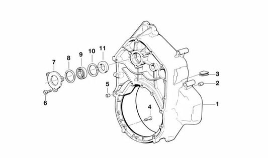 Placa intermedia OEM 11141460728 para BMW Motorrad K100, K1, 3/20, 2000. Original BMW Motorrad.