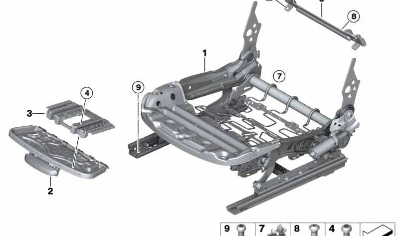 Mecanismo eléctrico del asiento izquierdo OEM 52109176155 para BMW E89. Original BMW.