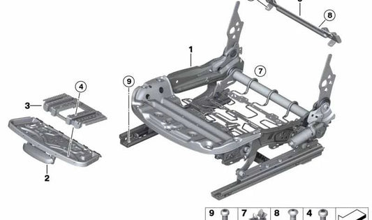 Mecanismo eléctrico del asiento izquierdo OEM 52109176155 para BMW E89. Original BMW.