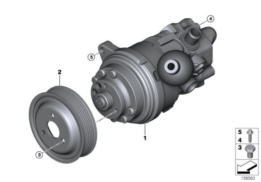 Tandem pump for BMW E70 (OEM 32416783962). Genuine BMW.