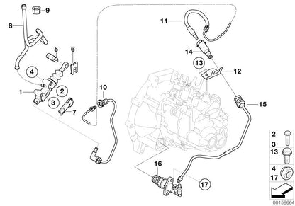 Tubo di aspirazione della frizione OEM 21526756149 per MINI R50 One/Cooper/One D, MINI R52 Cabrio Cooper/Cooper S, MINI R53 Cooper S… e altro. Originale MINI.