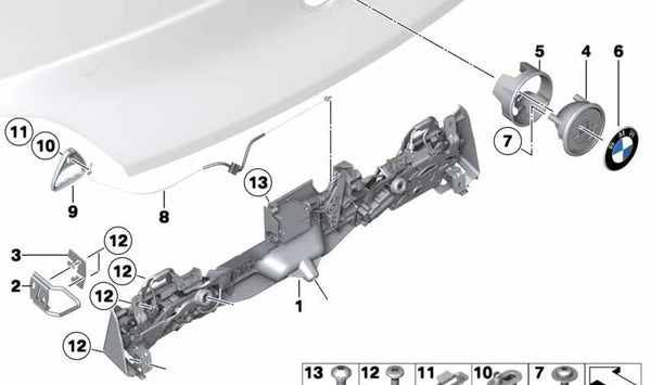Cierre de puerta izquierdo OEM 51247191258 para BMW E89. Original BMW.