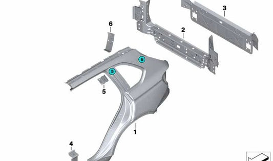 Revestimiento interior maletero OEM 41347381155 para BMW F16, F86. Pieza original BMW.