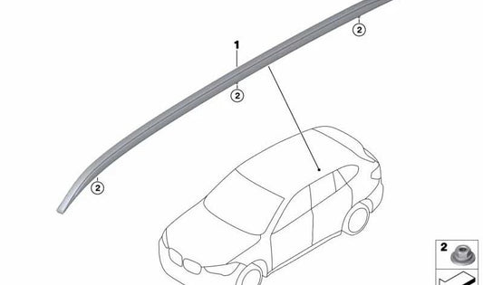 Baca portaequipajes techo izquierda negra OEM 51137356435 para BMW X1 F48 (todos los modelos compatibles). Original BMW.