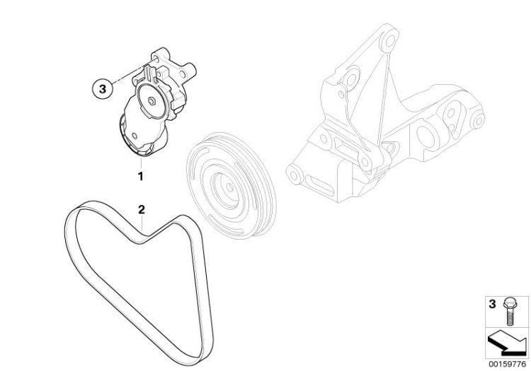 Correa poly-v OEM 11287798112 para MINI Cooper D R55, R56, MINI One D R56. Original MINI.