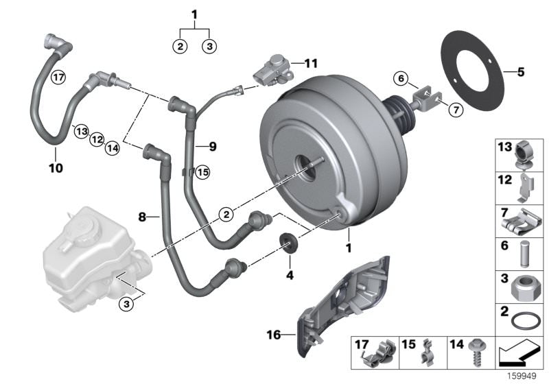 Sensor de presión diferencial OEM 11668676834 para BMW E81 116d, 116i, 118d, 118i, 120d. Original BMW.