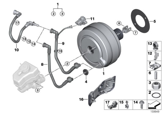 OEM -Differentialdrucksensor 11668676834 für BMW E81 116d, 116i, 118d, 118i, 120d. Original BMW.