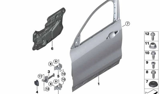 Aislante acústico puerta delantera derecha OEM 51489481292 para BMW X2 F39. Original BMW.