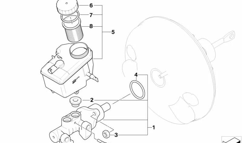 Cilindro maestro de freno OEM 34336786755 para BMW E89. Original BMW.