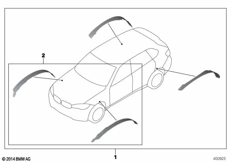 21 -Zoll Frontweiterungssatz für BMW x6 F16 (OEM 51162353723). Original BMW.