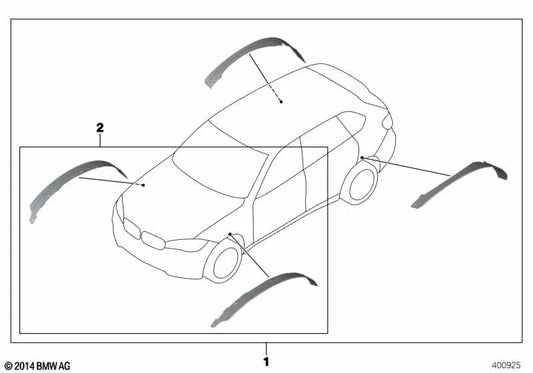 Front fender flares set 21 inches for BMW X6 F16 (OEM 51162353723). Original BMW.
