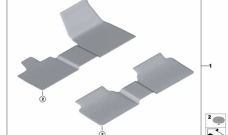 Juego de alfombrillas de terciopelo OEM 51477380886 para BMW i3 (I01). Original BMW.