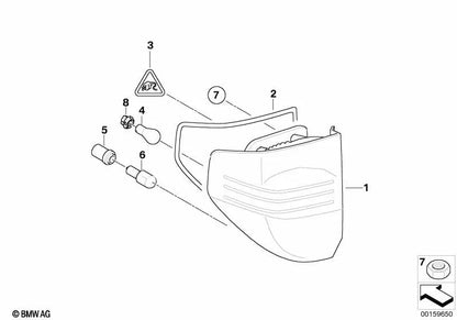 Rear side light gasket for BMW X3 E83N (OEM 63213448997). Original BMW