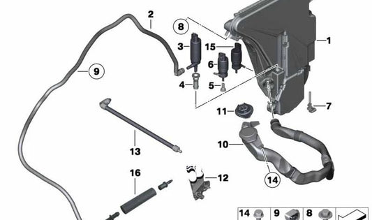 OMParabrisas wiper 61667238441 for BMW F07, F10, F11, F01, F02, F04. Original BMW.
