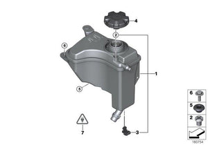 Vase d'expansion pour Bmw E90 E91 E92 E93 E81 E82 E84 E87 E88. Pièces de rechange d'origine