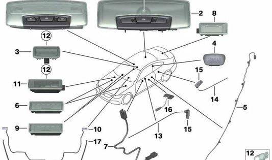 Rechts Pilar B LED -Modul für BMW F32, F33 (OEM 61319283694). Original BMW