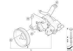 OEM-Servolenkungspumpe 32416774698 für BMW 5er E60, E61 und 6er E63, E64 (2005–2010). Original BMW.