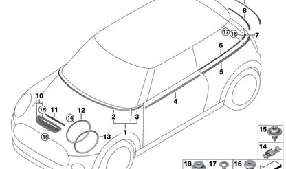 Tuerca de inserción OEM 51416989691 para BMW (F20, F21, F40, F52, F22, F23, F44, F87, G42, U06, G20, G21, G28, G80, G22, G23, G26, G82, G83, E60, E61, F10, F11, F18, F90, G30, G31, G38, E63, E64, F06, F12, F13, G32, G11, G12, F91, F92, F93, G14, G15