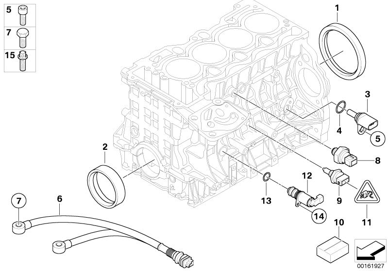 Sensor de revoluciones del cigüeñal OEM 13627594047 para BMW E81, E87, E82, E88, E90, E91, E92, E93, E60, E61... y más. Original BMW.