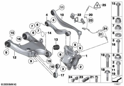 Tornillo de cabeza hexagonal para BMW Serie 5 F07, F10, F11, F18, Serie 6 F06, F12, F13, Serie 7 F01, F02, F04 (OEM 33326783031). Original BMW.