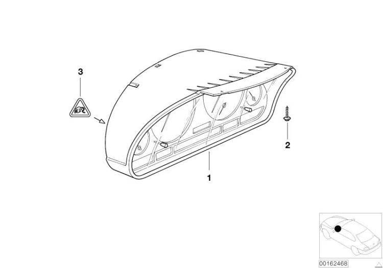 Combinación de instrumentos OEM 62116985643 para BMW Serie 3 E46 (316, motores M43 y N42, 1998-2004). Original BMW.