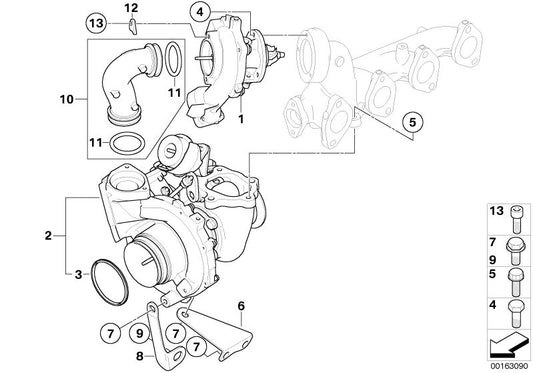 M6x12 OEM -Sechskantschraube 11657804866 für BMW E81, E82, E87, E88, E84. Original BMW Stück.