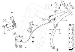 Mecanismo de acoplamiento derecho OEM 52109113982 para BMW E46, E93, Phantom Drophead... y más. Original BMW.