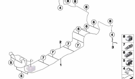 TUBO FRENO OEM 34326792084 per BMW F20, F21, F22. Compatibile con i modelli 114D, 114i, 116d, 116d Efficiiendynamics. BMW originale.