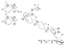 Caperuza "Airbag" columna C derecha OEM 51432756070 para MINI Clubman R55, R55 LCI. Original MINI.