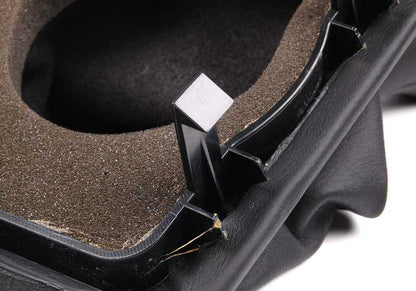 Fuelle de palanca de cambios en piel negra OEM 25112259352 para BMW Serie 8 E31 (840i, 850Ci, 850CSi). Original BMW.