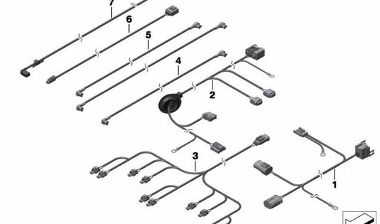 OEM 61129210764 wiring harness for hydraulic pump and accelerator {BMW 7 Series (F01, F02), 5 Series GT (F07)}. Original BMW.