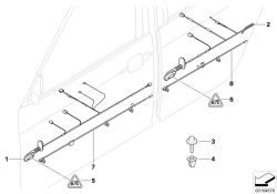 Juego de cables lado acompañante OEM 61123427751 para BMW X3 E83, X3 E83 LCI. Original BMW.