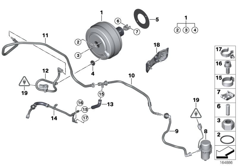 Soporte de manguera OEM 11612283929 para BMW F70, F74, U06. Compatible con modelos como 118d, 120d, 218d, 220d. Pieza original BMW. Ideal para sujetar tuberías del sistema de refrigeración o vacío.