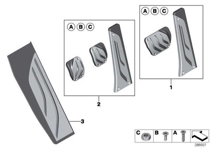 M Performance Stainless Steel Pedals For Bmw F20 F21 F30 F31 F10 F11 F06 F12 F13. Original BMW.