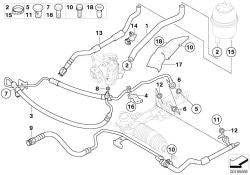 Tubo di espansione per BMW E60, E60N, E61, E61N, E63, E63N, E64, E64N (OEM 32416780500). BMW originale.