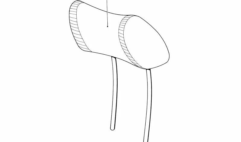 A apoio de cabeça cinza claro OEM 52108145175 para BMW E34 e E32. BMW original.
