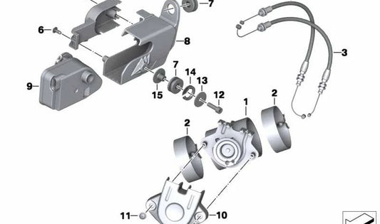 Carcaça da unidade de ajuste da válvula de escape OEM 18307716475 para motocicletas BMW R nineT, R 1200 GS, R 1200 GS Adventure, R 1200 RT, R 1200 R. Original BMW Motorrad.