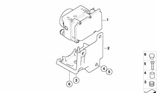 Suporte ao modulador de pressão do OEM ABS 34327696800 para BMW G 650 X (K15) 2006-2009 Motocicletas. BMW Motorrad original.