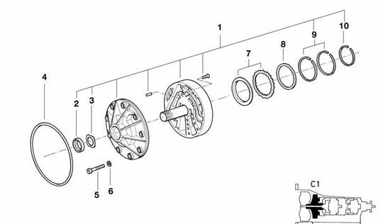 Junta rectangular OEM 24311219381 para BMW E36, E34, E39, E32, E38. Original BMW.