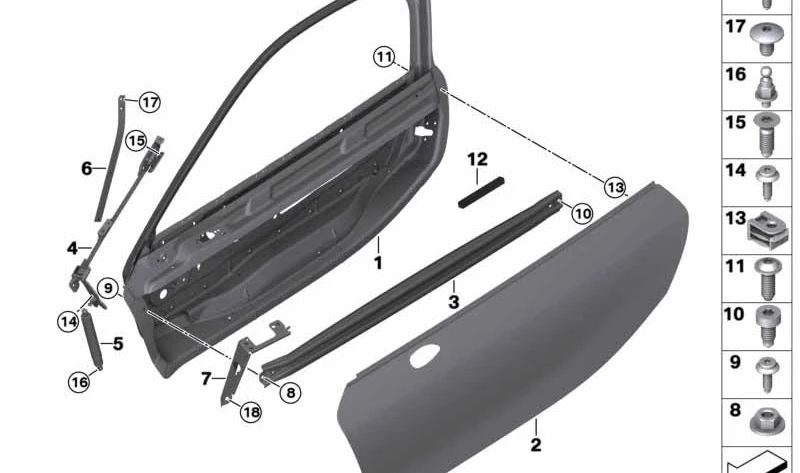 Bisagra puerta delantera derecha superior OEM 51007312702 para BMW i8 {I12}. Original BMW.