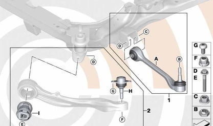 Reparación de brazo de control izquierdo para BMW Serie 5 E60, E61 (OEM 31122347981). Original BMW