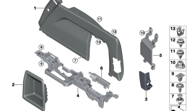 Copertura di protezione visiva destra per BMW X5 F95, G05, G18 (OEM 51477952056). BMW originale