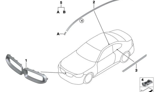 Grade decorativa frontal para BMW 2 G42 Series (OEM 51139465119). BMW original