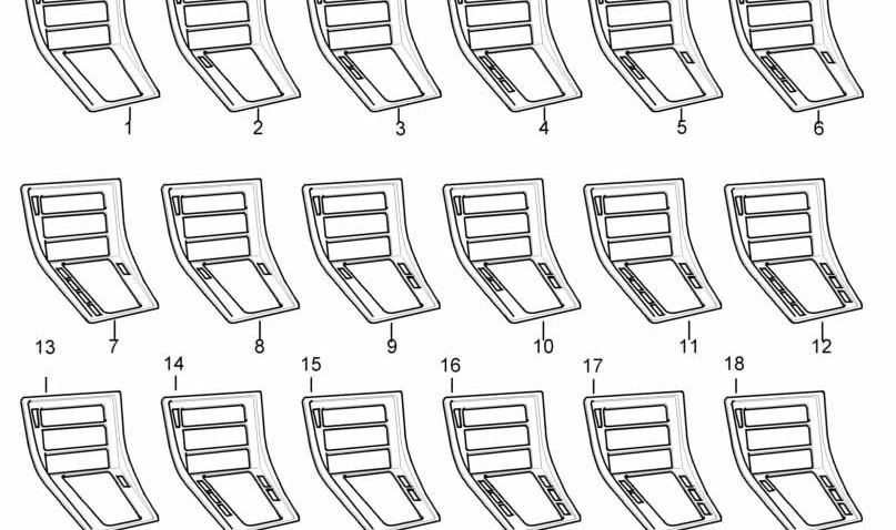 Embellédor intérieur en bois (Vogelaugenahorn) pour la console centrale de l'OEM Steptronic 51162254392 pour BMW E31. Finition originale de haute qualité. BMW d'origine.