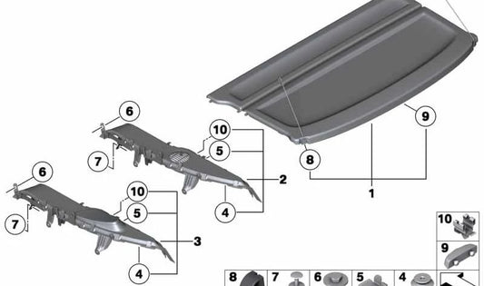 Bandeja reposabrazos color beige OEM 51462991848 para BMW X1 E84 (sDrive16d, sDrive16i, sDrive18d) modelos 2009–2015. Accesorio interior original BMW.