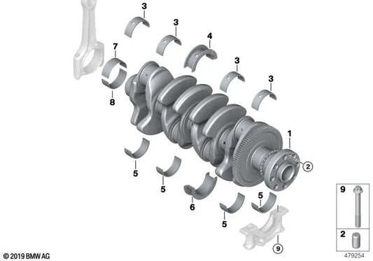 Kurbelwelle für BMW 1 F40 -Serie, Serie 2 F44, X2 F39 (OEM 11218658672). Original BMW